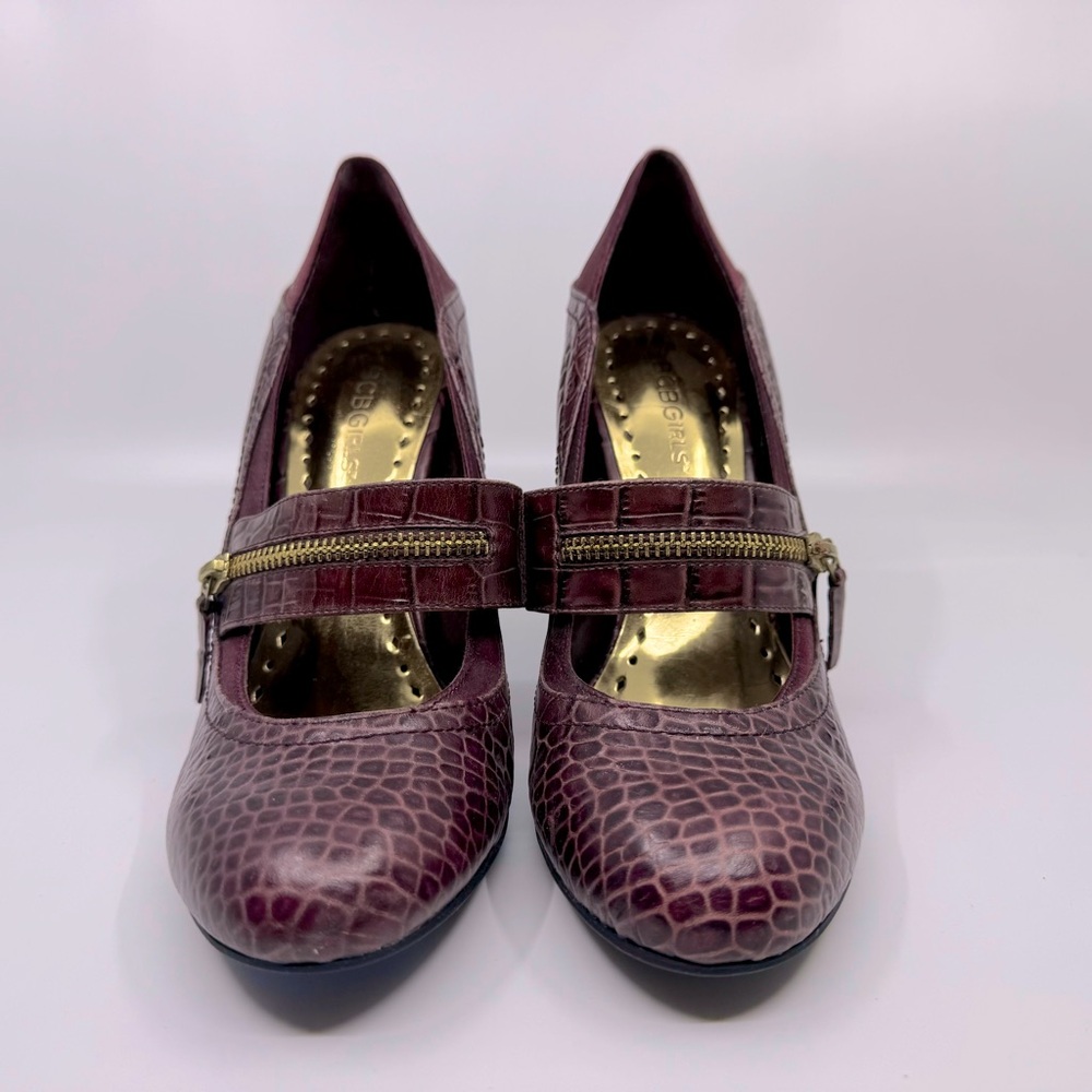 BCBG Girls Wine and Gold Leather Heels - Picture 2 of 4
